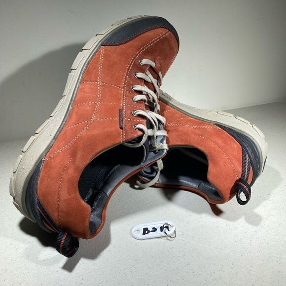 Clarks Wave Walk WOMENS Rust Leather Lace Up Waterproof Walking Shoes SIZE 12M - Picture 1 of 7